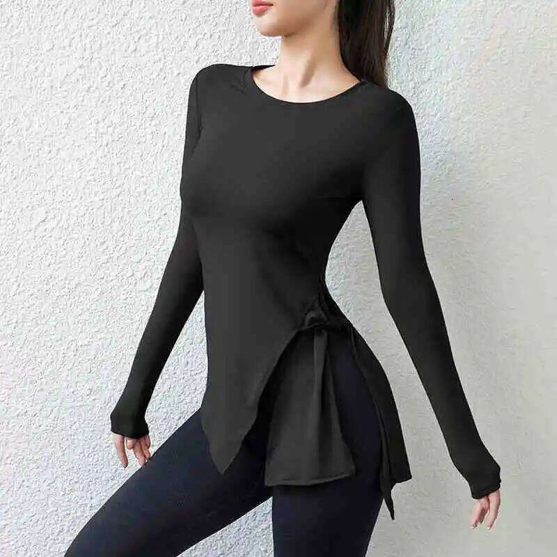 Women Slim Sweet Spicy Wind Wearing Fitness Clothes Running Yoga Long Sleeve Quick Dry Sports T-shirt 26Y0224
