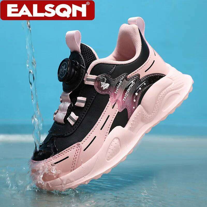 Fashion Children Boy Sneaker Non-slip School Casual Walking Leather Tennis Sport Shoes for Kids Girls 5 To 16 Years 26W0224