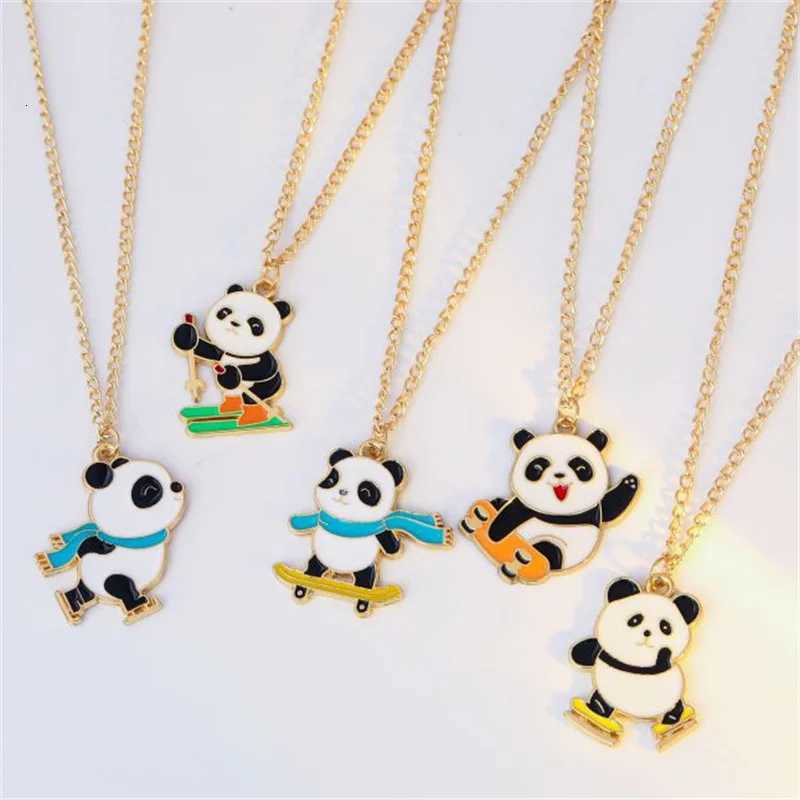Cute Panda Pendant Necklace For Women Girls Exquisite Adjustable Chain Sports Panda Collar Choker Party Jewelry Accessories GiftXJ260224
