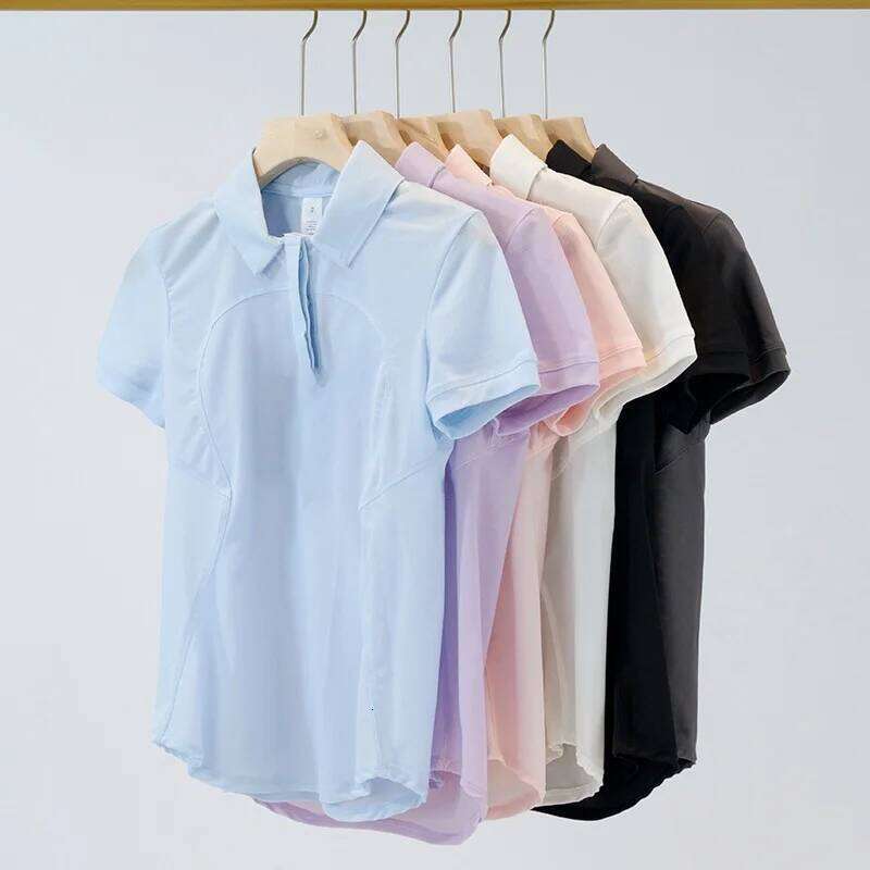 Women's Short Sleeve Casual Polo Mesh Breathable Quick-Dry Slim Fit Sports Fitness Tennis Shirt 26W0224