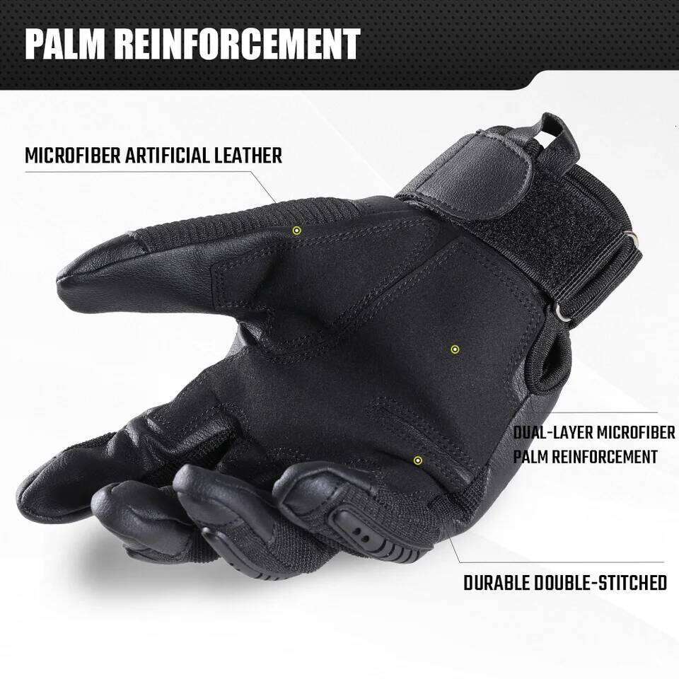 TouchScreen Tactical Full Finger Gloves Hard Rubber Paintball Airsoft Bicycle Combat PU Leather Anti-skid Cycling Work Glove Men 26H0224