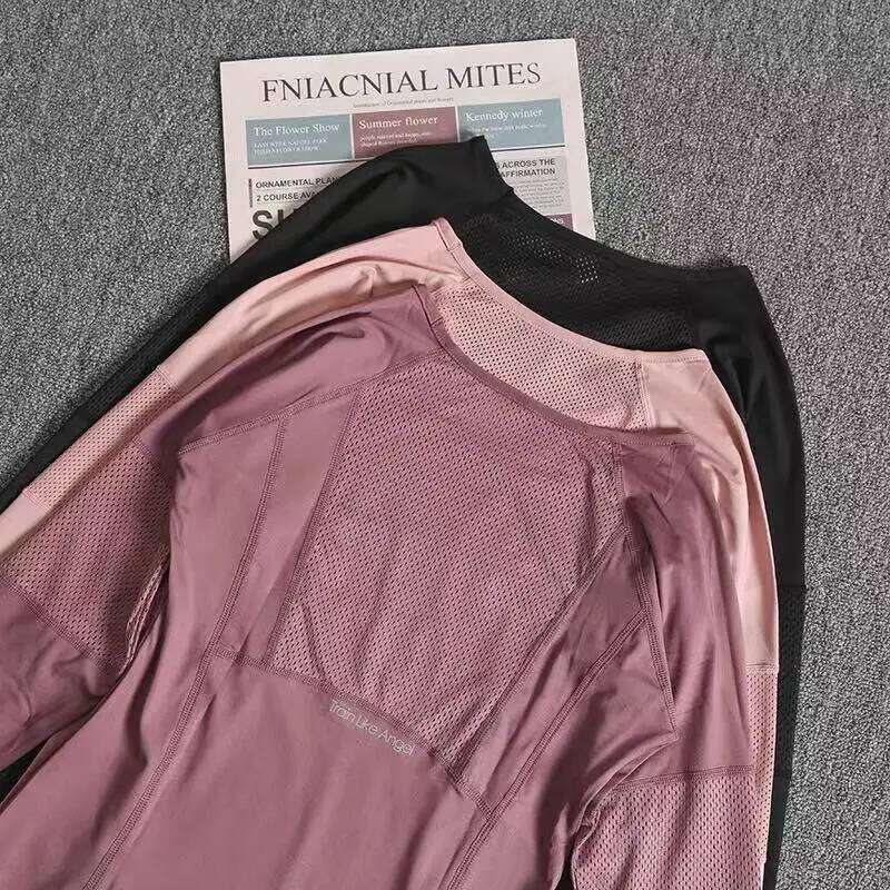 Women's Yoga Fitness Top, Quick-Dry T-Shirt, Sports Long-Sleeve Tight-Fitting, Slimming, Mesh Breathable Running 26Y0224