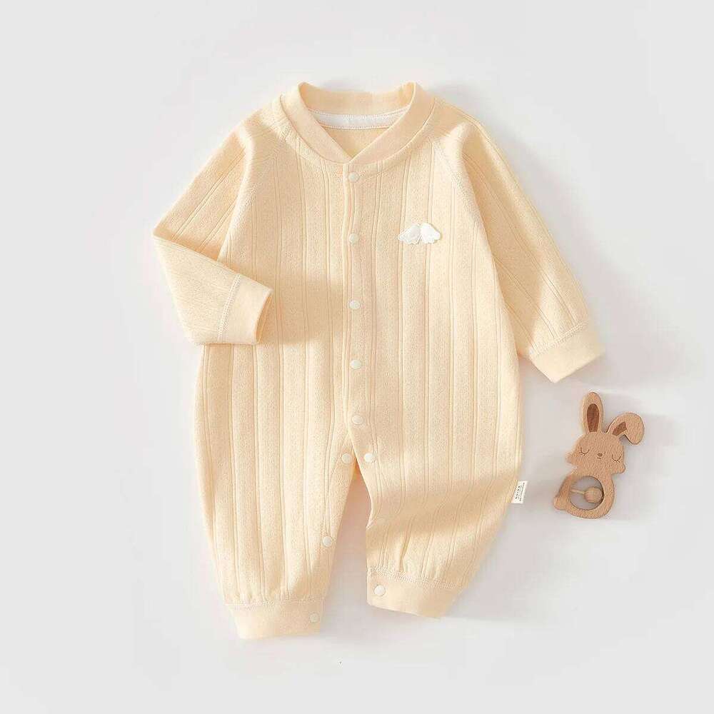 0-18M Jumpsuit Newborn Pure Cotton Long Sleeved Pajamas Baby Spring and Autumn Crawling Clothes 26H0224