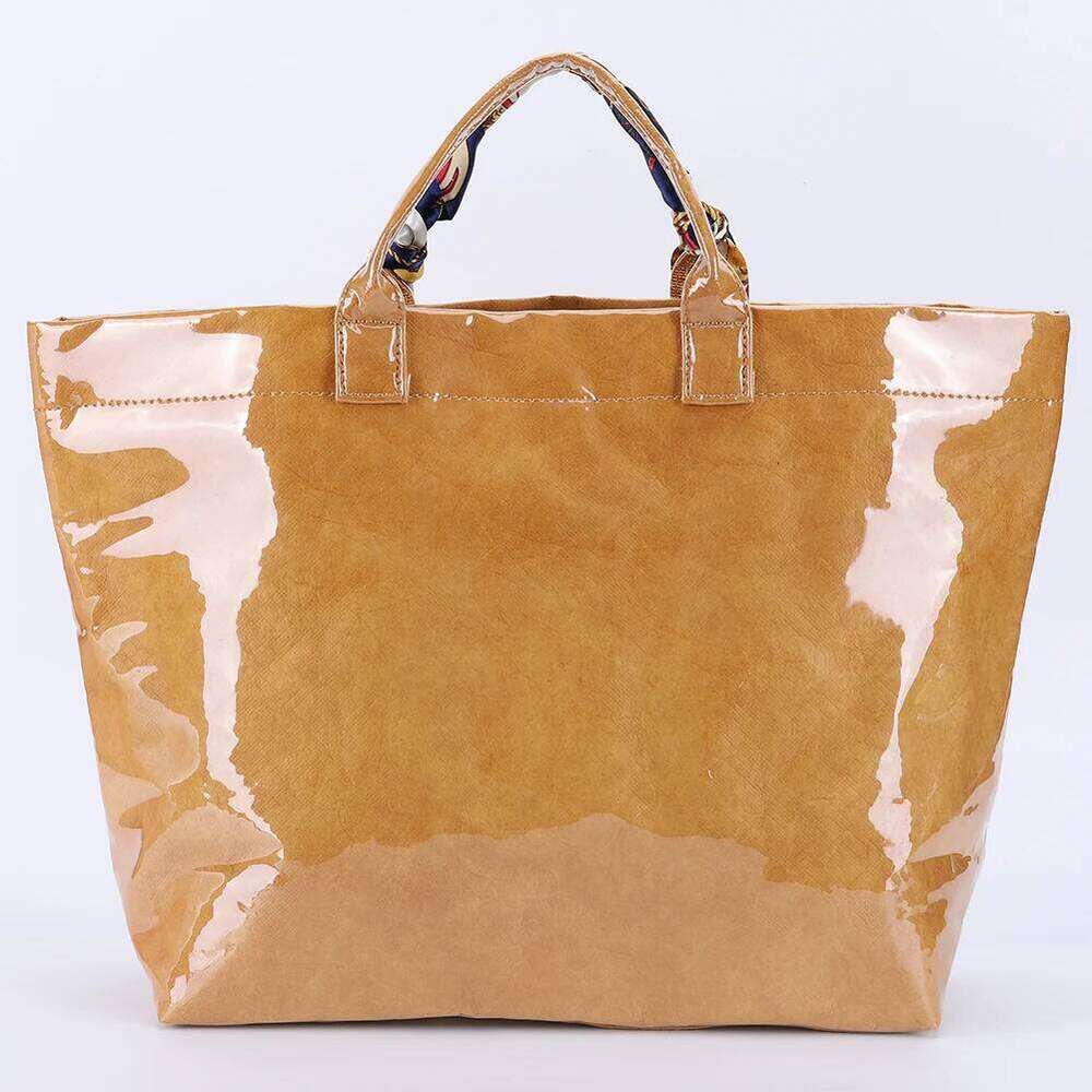 PVC Tote Letters Print Clear Plastic Handbag Large Bag for Women Shopping Travel Z260224