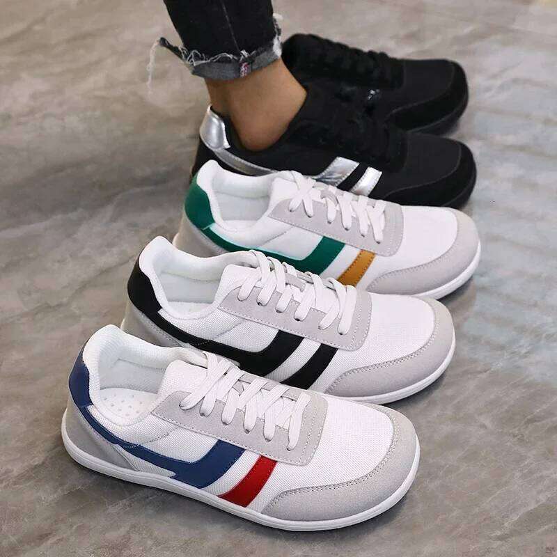 Men's Barefoot Casual Versatile Soft Sole Last Walking Sneakers New Outdoor Lace Up Tennis Wide Feet Shoes