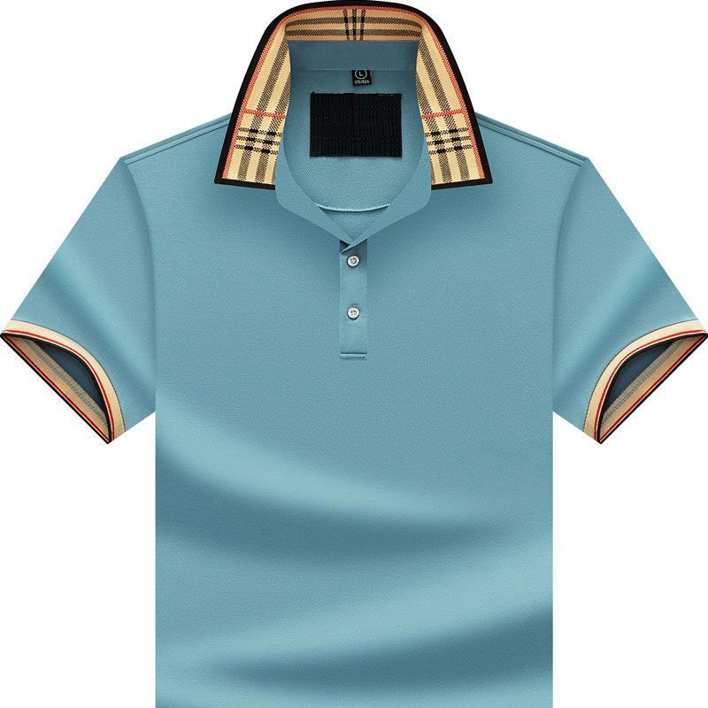 Cotton Summer Men's Polo Shirts Embroidery Solid Color Short Sleeve Turn Down Collar Casual Male Tees