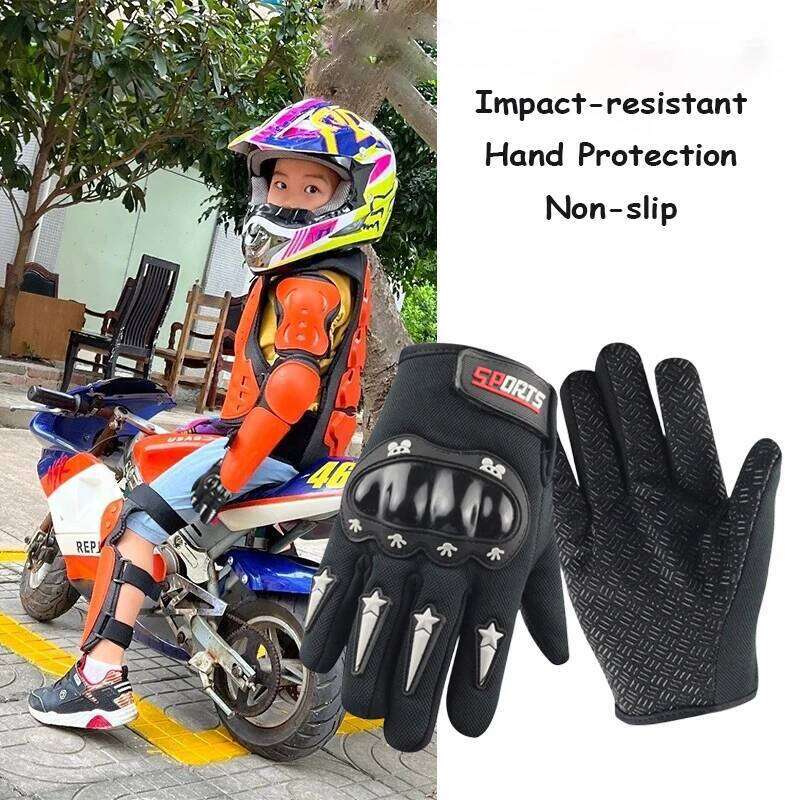 Children's Sports Cycling Hard-Shell Safety Boy Girl Non-slip Scooter Fall Protection Balance Bike Kids Gloves Ages 5-12 26H0224