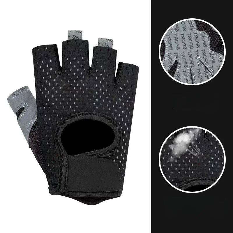 Breathable Mesh Half Finger Gym Gloves Men Women Outdoor Camping Fitness Yoga Cycling Non Slip Callus Protection Gear 26H0224