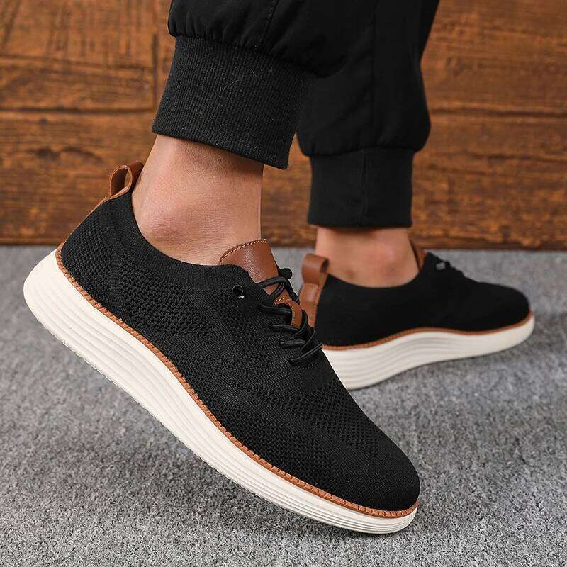 Men's Anti Slip Breathable in Summer Mesh Versatile Outdoor Training Leisure Lace Up Walking Shoes