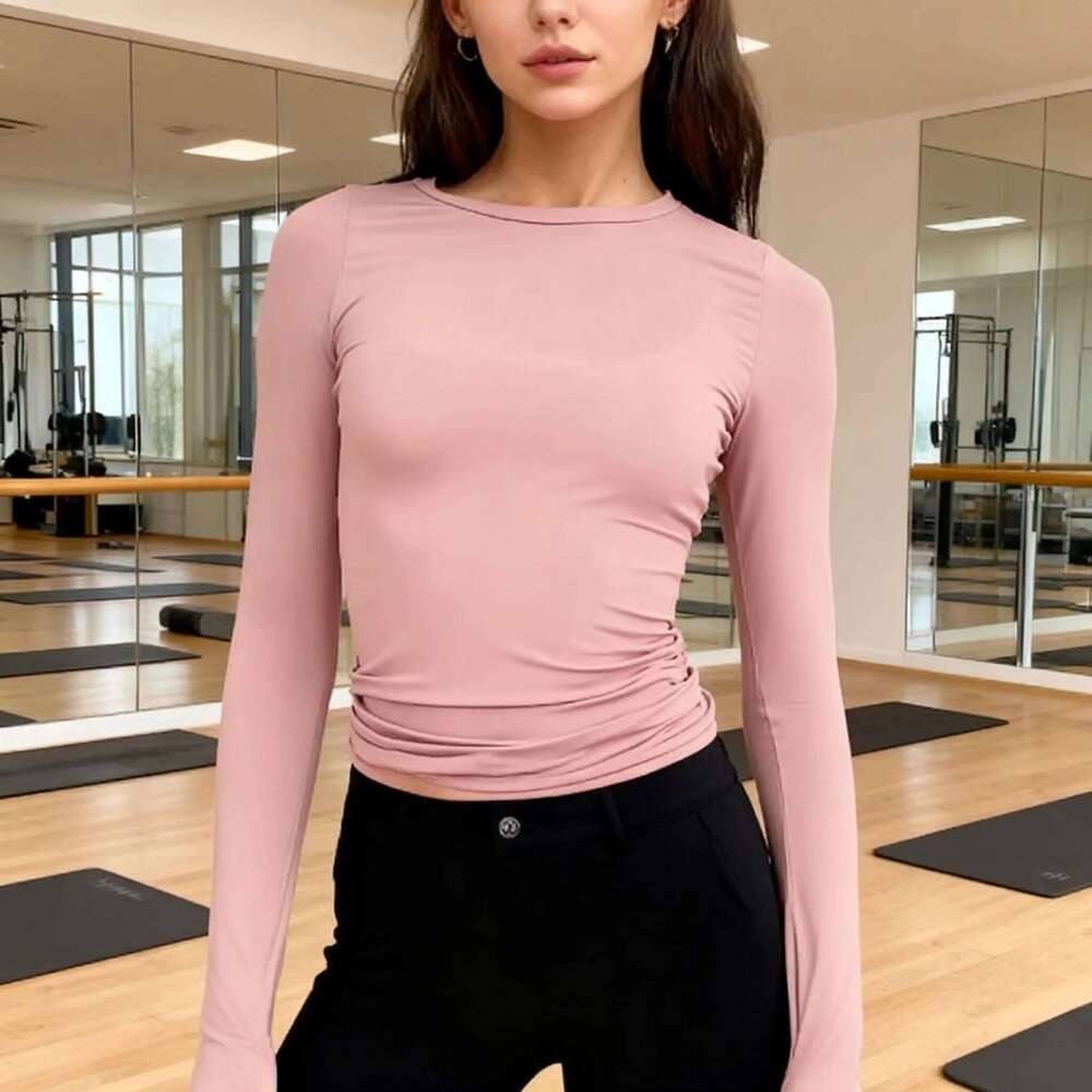 Base Layer Women Seamless T Shirts Fitness Clothes Long Sleeve Yoga Shirt Gym Running Active Wear Sport Top 26Y0224