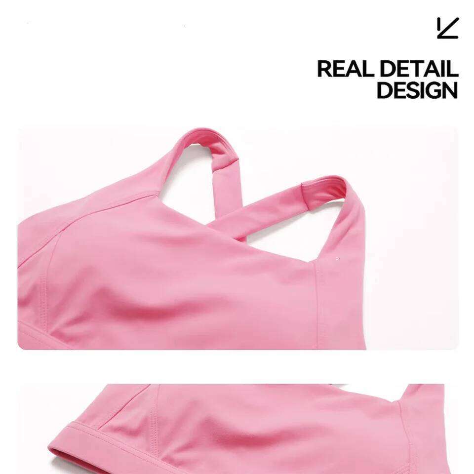 Solid color cross sports bra, quick drying shock-absorbing Pilates yoga vest, running and fitness bra 26Y0224
