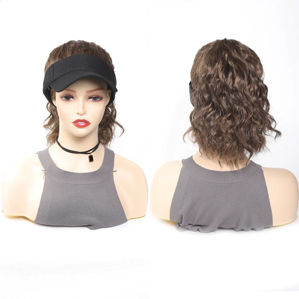 High Temperature Fiber Synthetic Curly Wave Ponytail Wig with Adjustable Buckle Net Baseball Cap - Sporty for All People 260207
