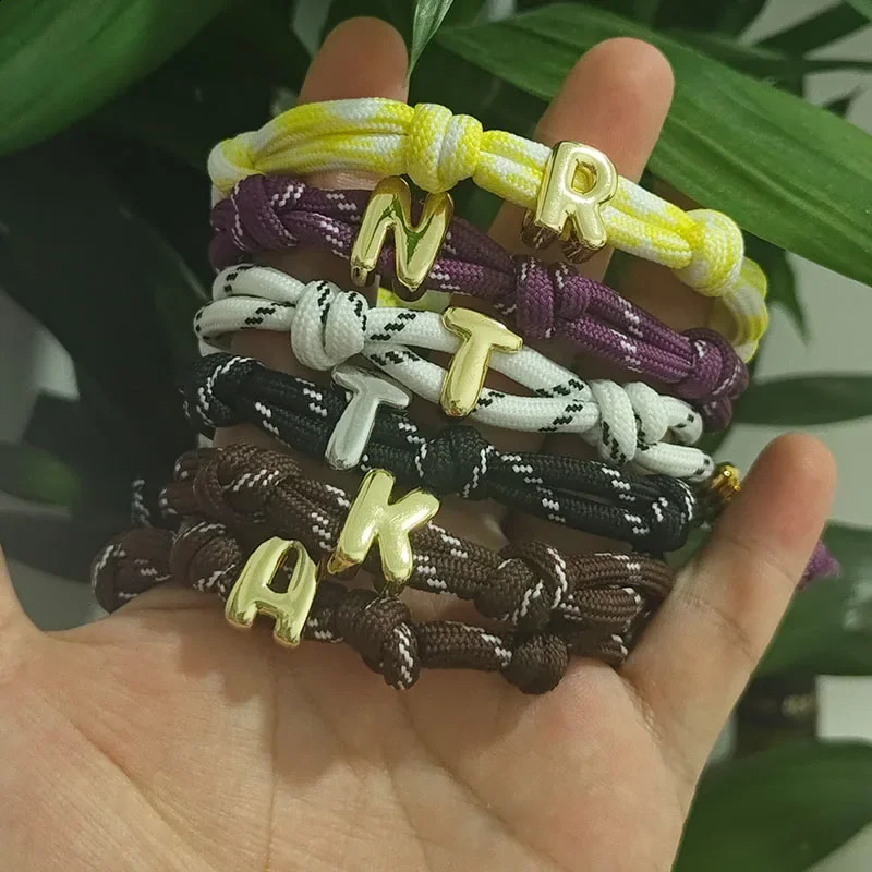 Dive In Initial Bracelet DIY Bubbles Handmade Braided String Letter Bracelet For Women Charm Sweet Colorful Beaded Jewelry Gift 260208
