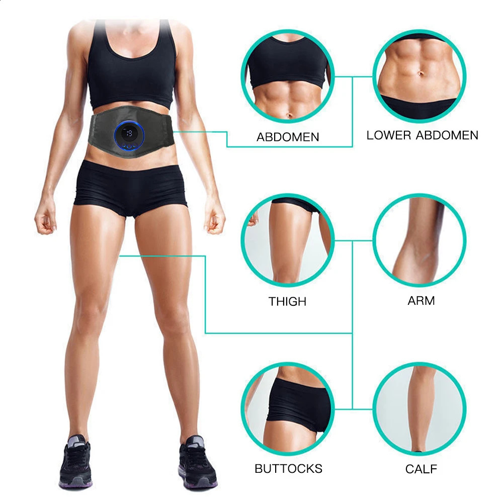 Abs Trainer Belt EMS Abdominal Muscle Stimulator Cellulite Remover Abdomen Slimming Belt Weight Loss body sculpting Massager 260126