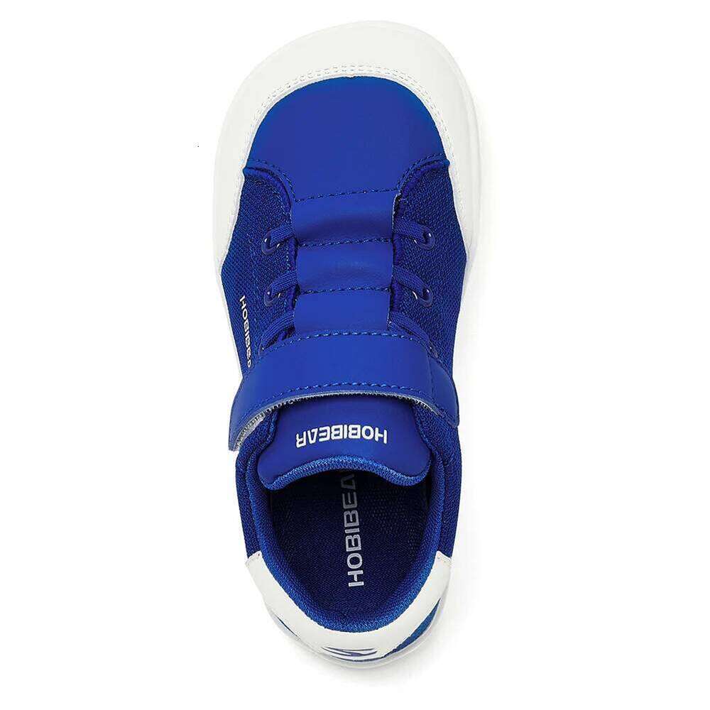 HOBIBEAR Kids Wide Toe Barefoot Boys Girls Minimalist Sneakers Lightweight Hook Loop Mesh Artificial Leather Shoes 26W0224