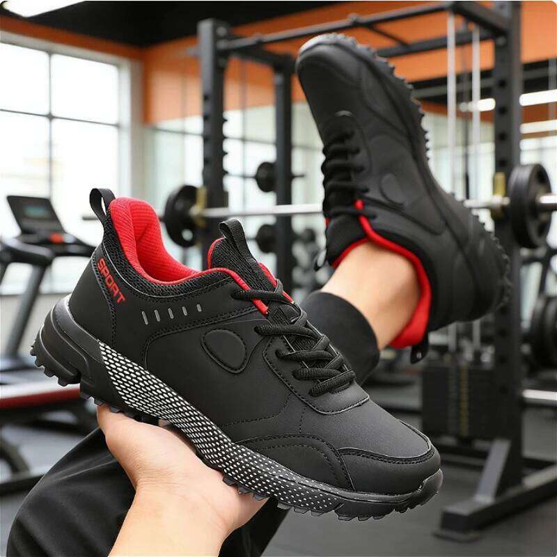 High-Quality Men's Outdoor Sneakers PU Upper Shock-Absorbing Sole Non-Slip Breathable Casual Sports Shoes for Hiking Training