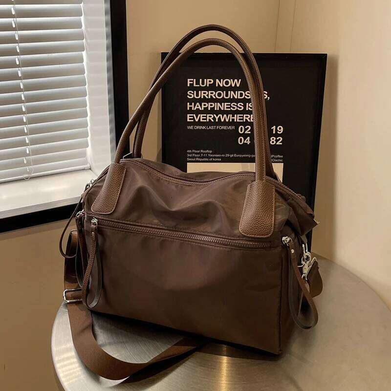 Large capacity, lightweight, simple and casual handbag, retro, fashionable, multi-functional shoulder bag, equipped with adjusta Z260224