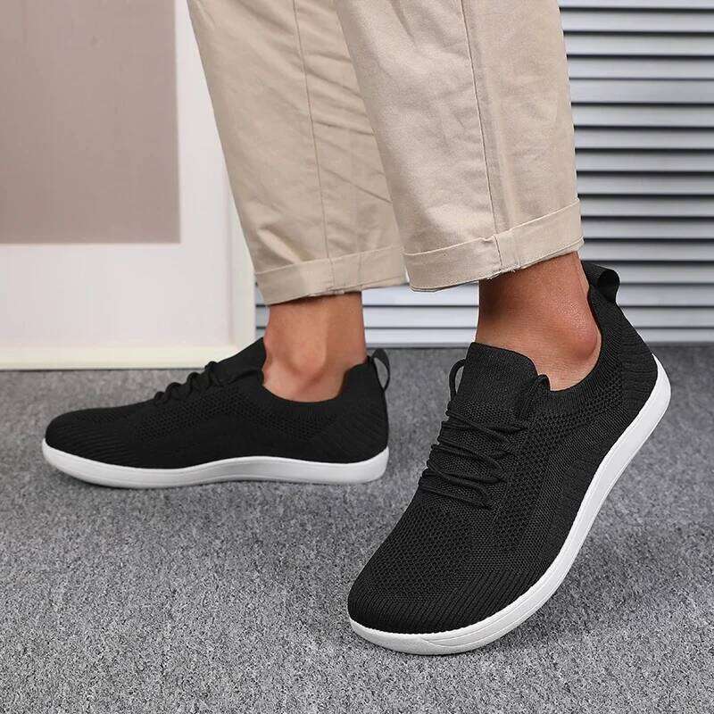 Solid Color Men's Simple Versatile Trendy Design Breathable Mesh City Street School Jogging Lace Up Sports Shoes