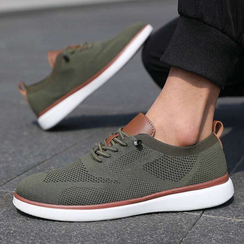 Fashionable Casual Summer New Mesh Outdoor Breathable Flat Shoes Men's Comfortable Trendy Loafers Tenis Masculino