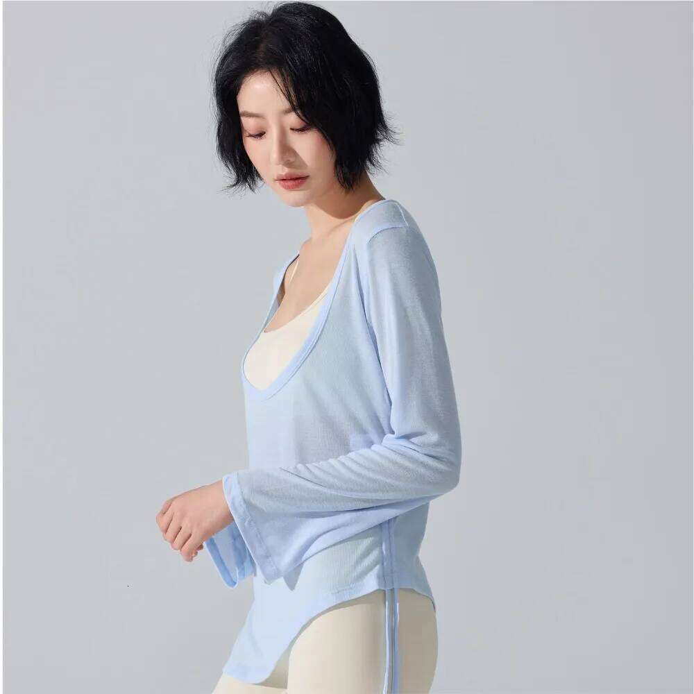 Long Sleeve Yoga Shirt Women - Large Neckline Loose Fit Tunic Top for Pilates, Gym Workouts, Casual Wear & Active Lifestyles 26Y0224