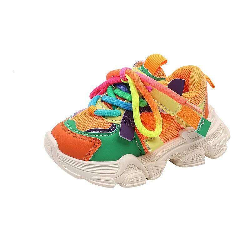 Girls & Boys Casual Sneakers Soft Sole Sports Shoes For Child Autumn colorful 26W0224
