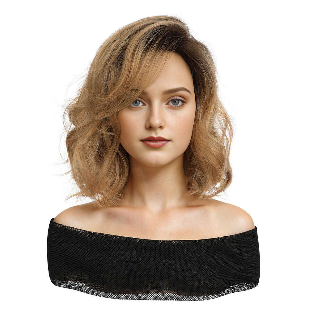 New Full-Head For Women, Gradient Color Short Curly Hair, European And American Cross-Border Full Wig Hair Wings SHXI