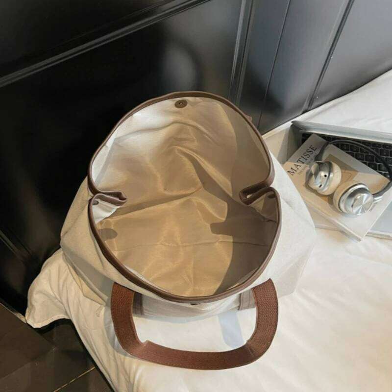 New Large Capacity Canvas Top Handle Women Fashion Shoulder Ins Commuter Comfortable and Versatile Texture Storage Bag Z260224