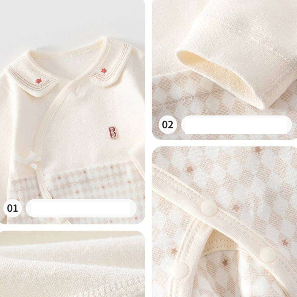 Clothes Newborns Cotton Patchwork Spring Autumn Unisex Long Sleeve Baby Rompers For Boys Girls 0 To 6 Months 26H0224