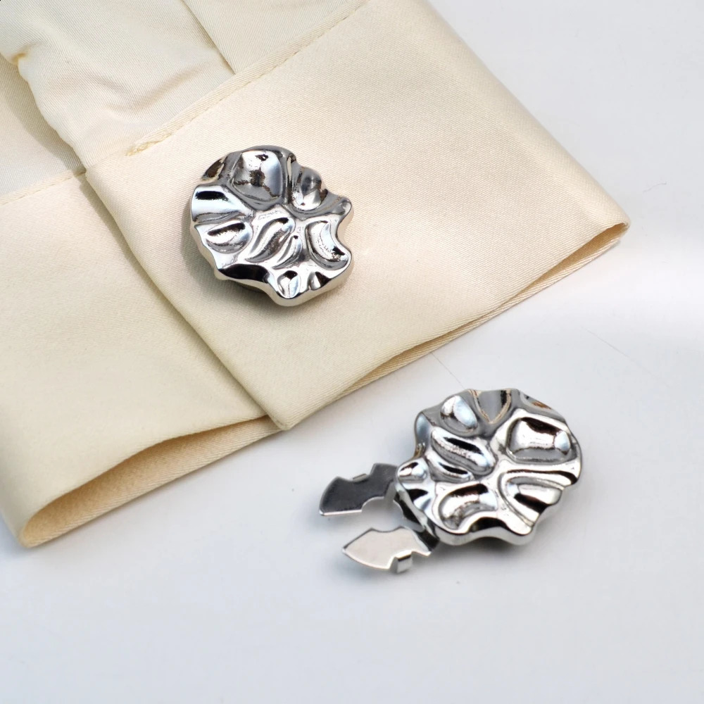 2PCS Fashion Metal Button Cover for Shirt Trendy Cufflinks for Women and Men Sleeve Buttons Accessories 260202