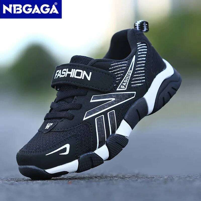 Kids Fashion Sneakers for Boys Mesh Breathable Sports Running Shoes Lightweight Children School Walking Footwear 26W0224