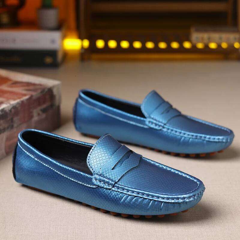 MAEDEF Men Outdoor High Quality Leather Casual Shoes 2024 New Lightweight Breathable Anti-slip Mens Fashion Comfortable Loafers