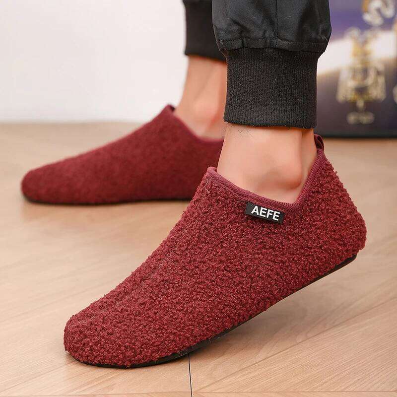 MAEDEF Slippers Winter Warm Man Cotton Soft Thin Bottom Design Bedroom Home Slipper Men Loafers Flat Men's Shoes