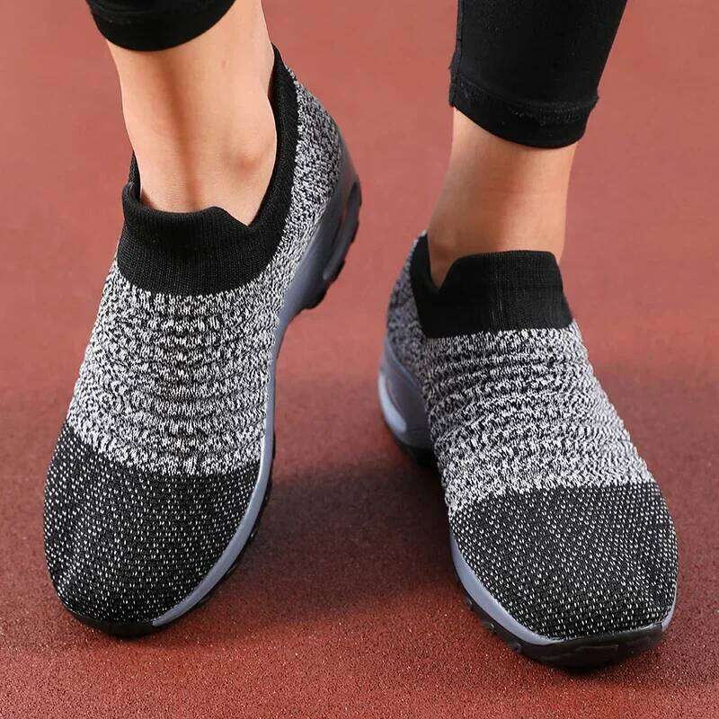 Women's Summer on Black Sporty Casual Breathable Height Increasing Thick Soled Non Slip Comfortable New Walking Shoes