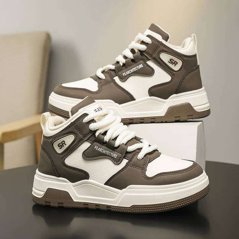 Luxury Leather Children High Top Sneaker Autumn PU Kids Casual Sports Shoes for Big Boy Size 35-39 26W0224