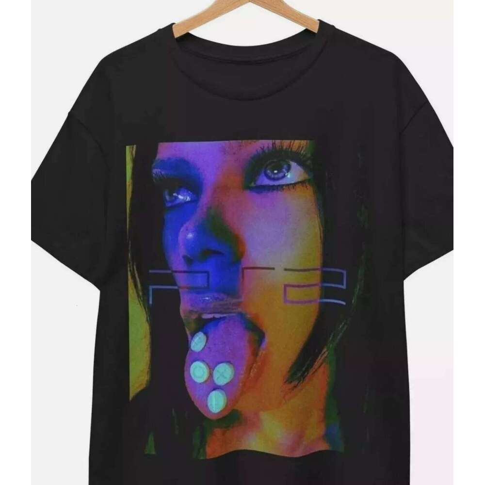 Meichao Playstation 2 Advertising Campaign Shirt-Y2k Game T-shirt Summer New Men and Women Retro Streetwear H260224
