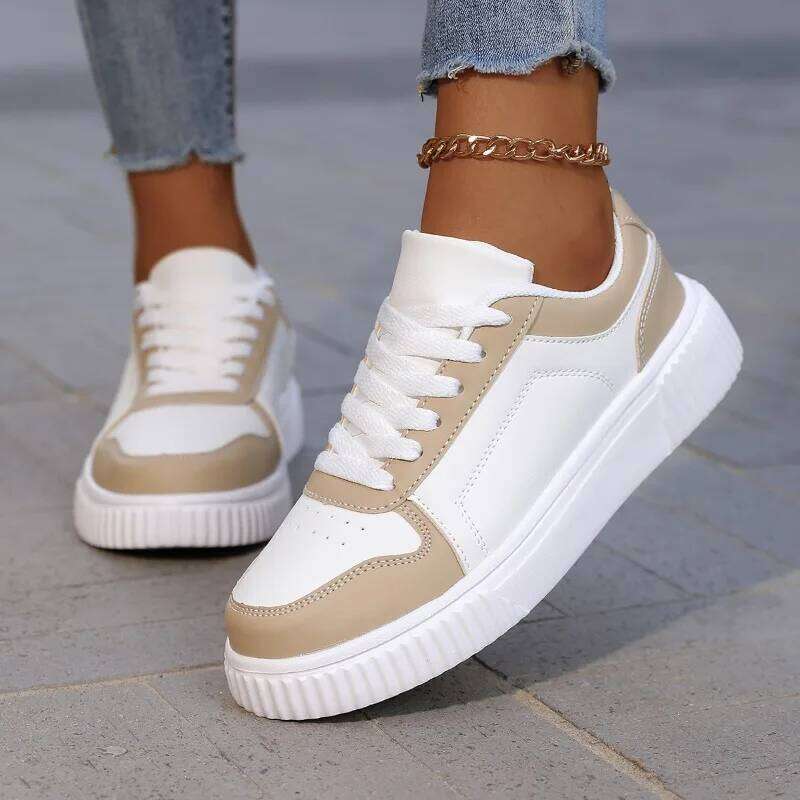 MAEDEF Women Sneakers Student Sports Lightweight Thick Sole Non Slip Skatebaord Shoe Unisex Casual White Shoes Man Sneaker