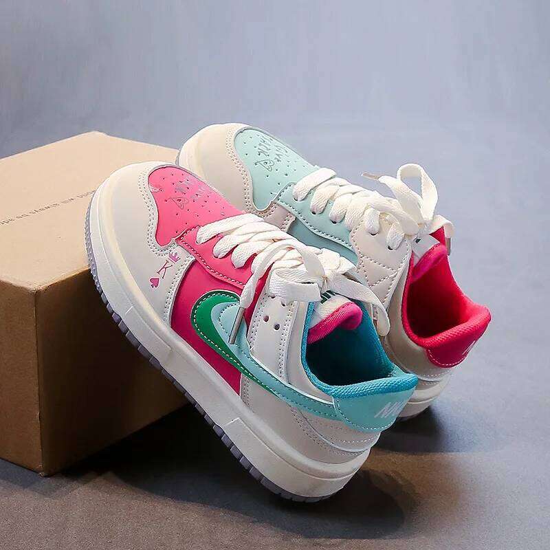 TJR New Children Casual Four Seasons Kids Single Mandarin Ducks Basketball Sports Boys Girls Sneaker Board Shoes 26W0224