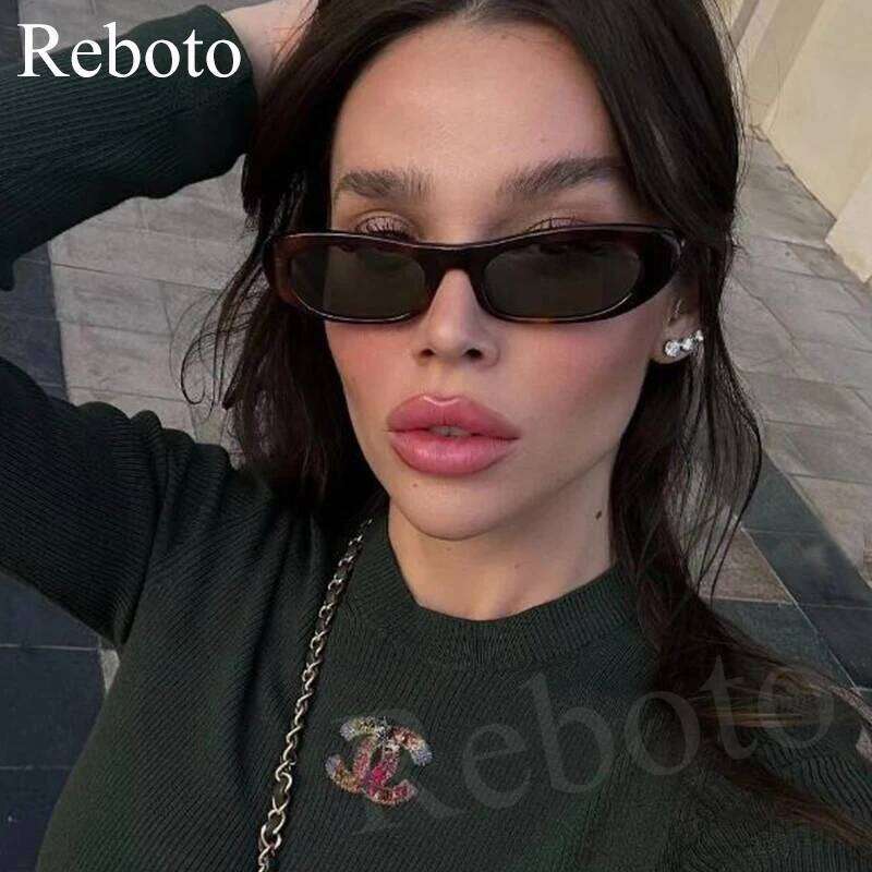 Retro Narrow Cat Eye Sunglasses Luxury Brand Small Black Rectangle Sun Shades Glasses For Women Fashion Oval Eyewear UV400 26W0224