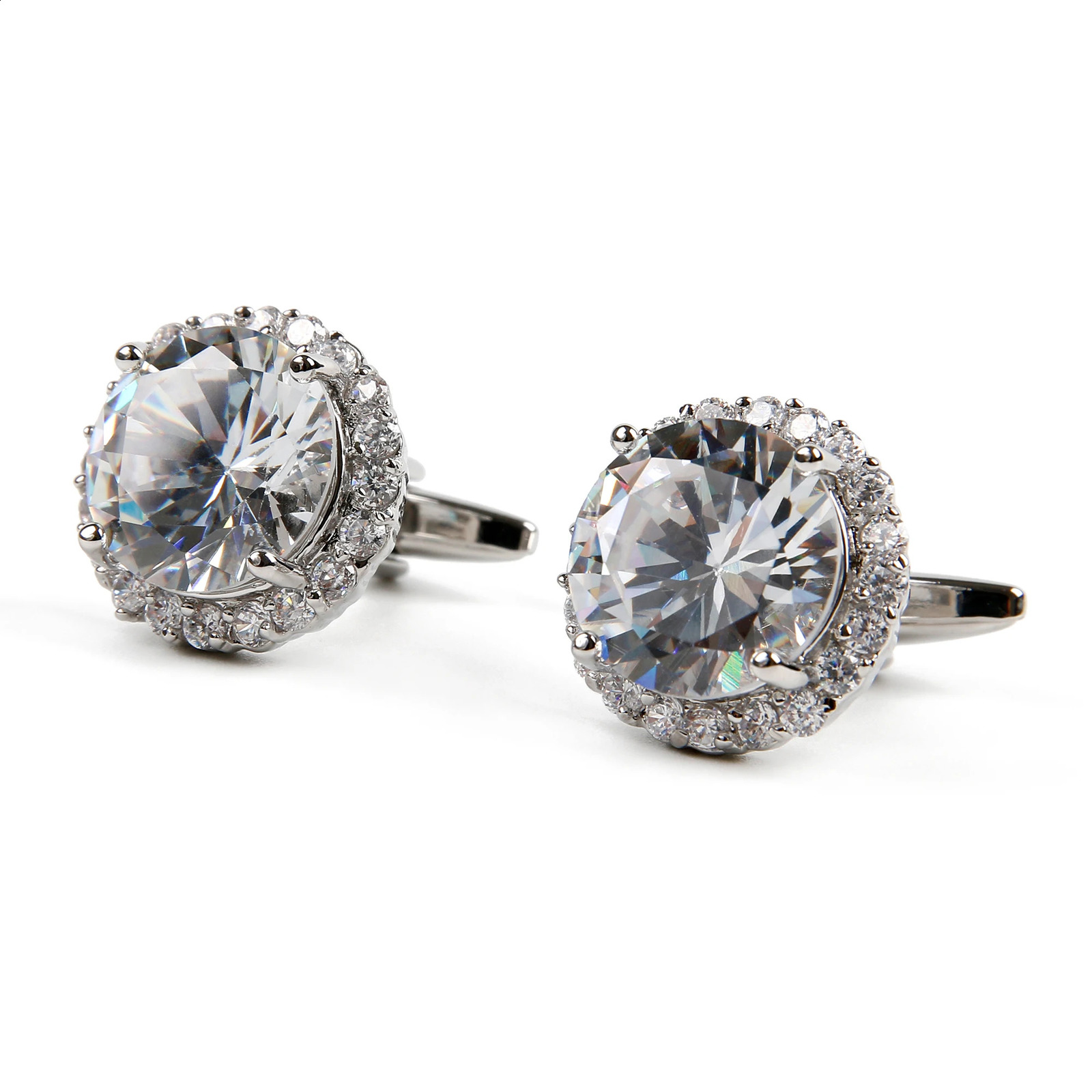 Cufflinks for Men TOMYE XK24043 Big Zircon Copper Round Wedding Jewelry Cuff Links Dress Shirt 260208