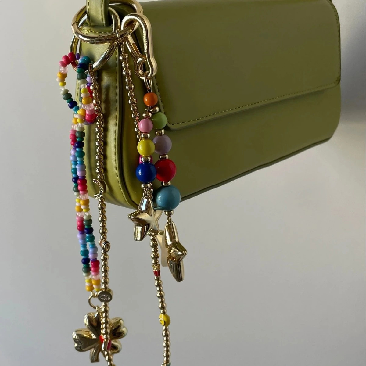 selling colorful bag hanging hand woven keychain internet famous pendant colorful rope bead eyes DIY accessories 260202