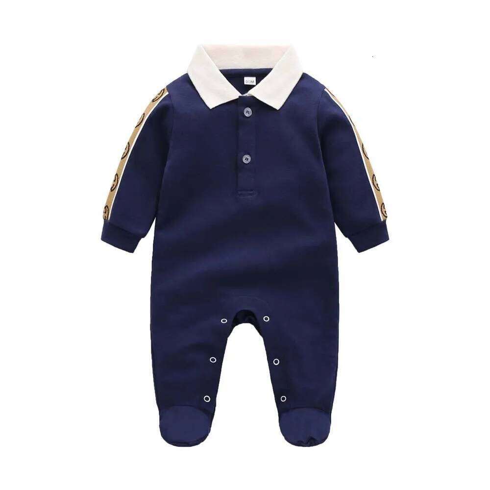 Little Gentleman Outfit Newborn One-piece Clothing Jumpsuit Baby Boy Clothes Cotton Turn-down Collar Handsome Rompers 26H0224