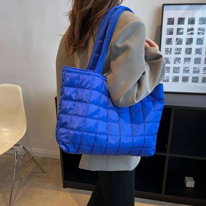Large Capacity Winter Shoulder Female Solid Color Handbags Cotton Casual Shopper Tote For Women Fashion Top Handle Bag bolsa Z260224