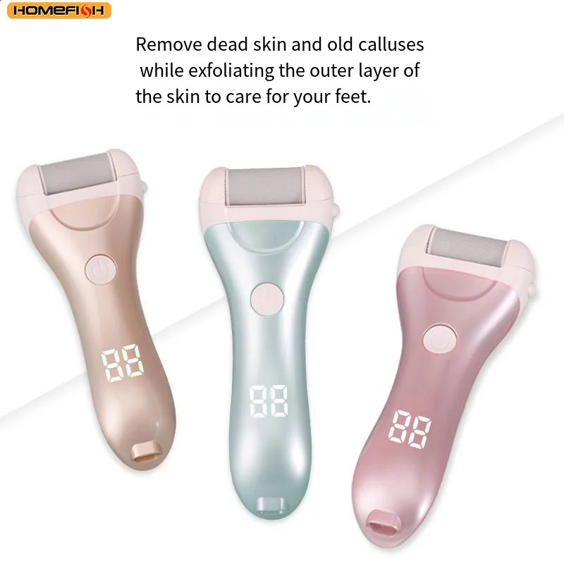 HOMEFISH Electric Pedicure Foot USB Rechargeable Power Display Grinding Exfoliator Replacement Heads For Heel Callus r 260126