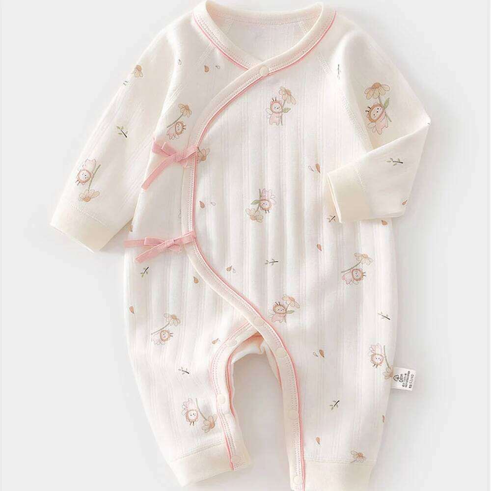 Newborn Girl Clothes Hospital Boy Romper Long Sleeve 100% Cotton 0 6 Months Unisex Baby Jumpsuit 26H0224