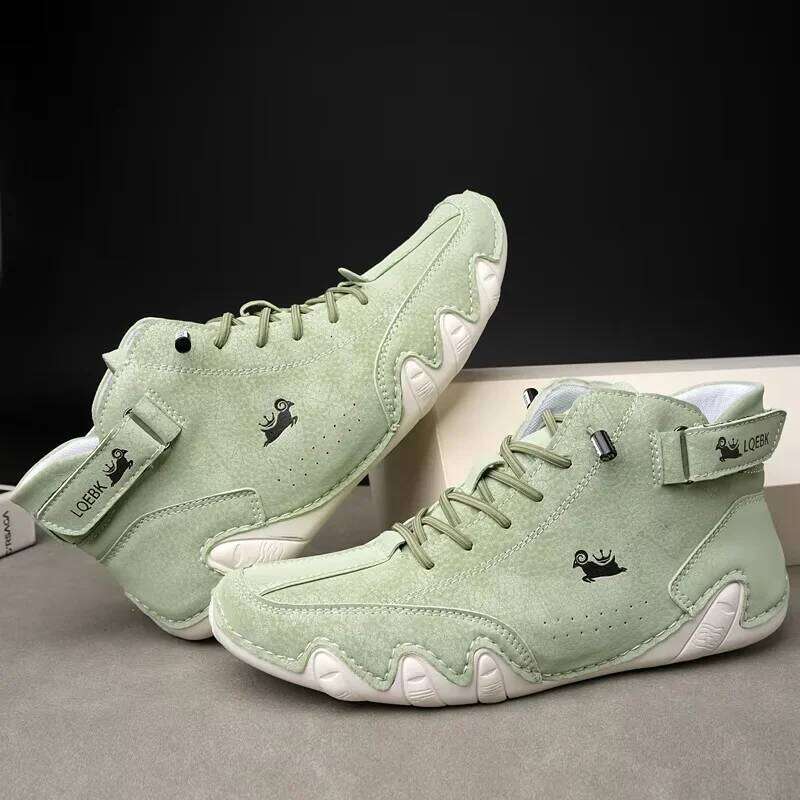 Men's Bare Boots Outdoor Lightweight Soft Soled Casual Leather Summer Fashion Women's 2025 New High Top Sports Shoes