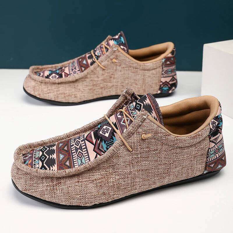 Mens Casual Loafers Lightweight Comfortable Canvas Summer Non Slip Breathable Boat Shoes for Men Outdoor Walking Flats Shoe