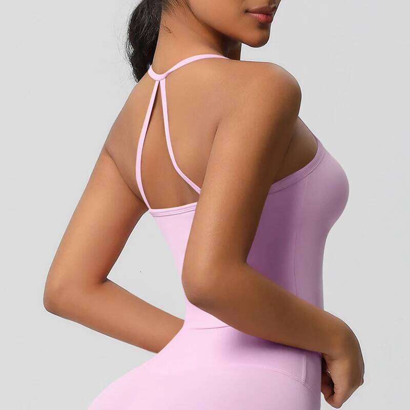 Women's Slim Fit Fitness Vest Skin Friendly Nude Pilates Top Beautiful Design Suspension Yoga Sports Bra 26Y0224