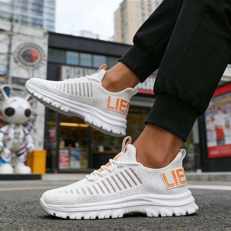 Men's Fashion Casual Sneakers 2025 Breathable Mesh Upper Lightweight Non-Slip White Running Sports Walking Shoes for Men