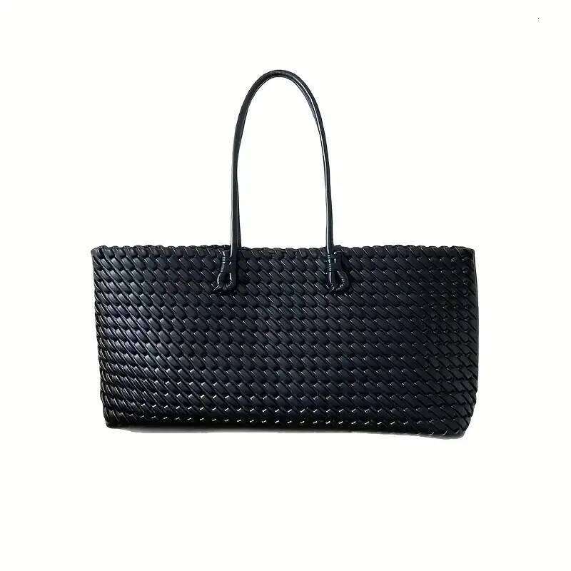 Light Luxury Woven Tote Shopping Women's Large-Capacity Commuter Underarm | Extended Version of the Portable Work Bag Z260224