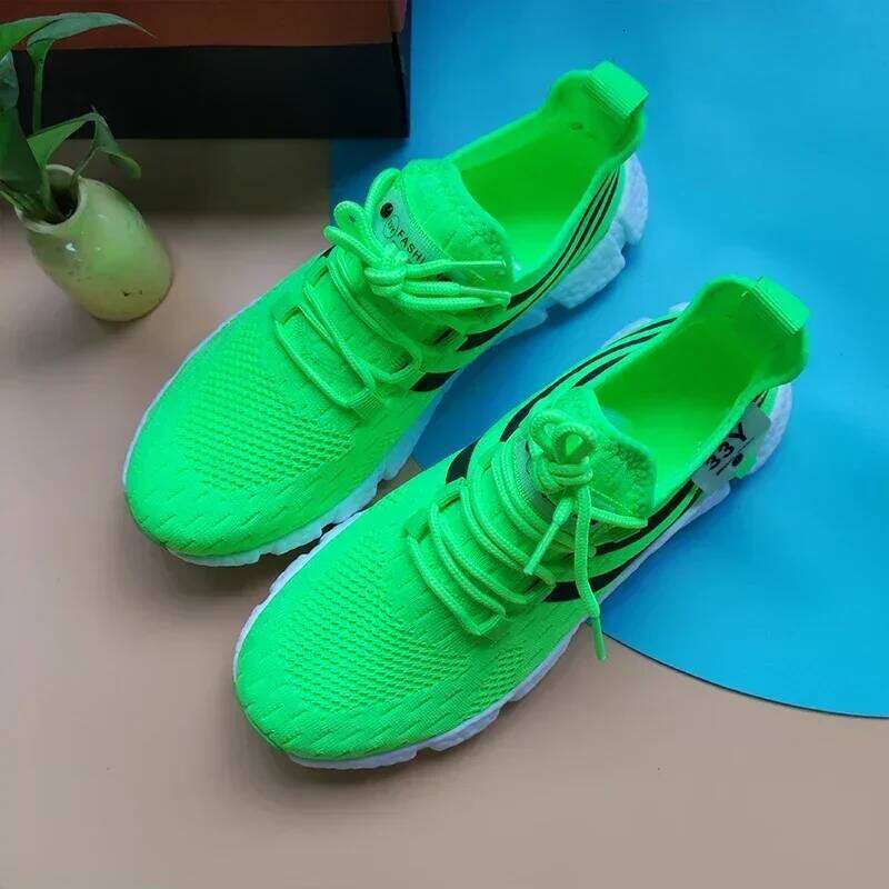 Men's Knitted Mesh Breathable Comfortable Ultra Light Running Anti Slip Fashionable Outdoor Walking Training Jogging Shoes